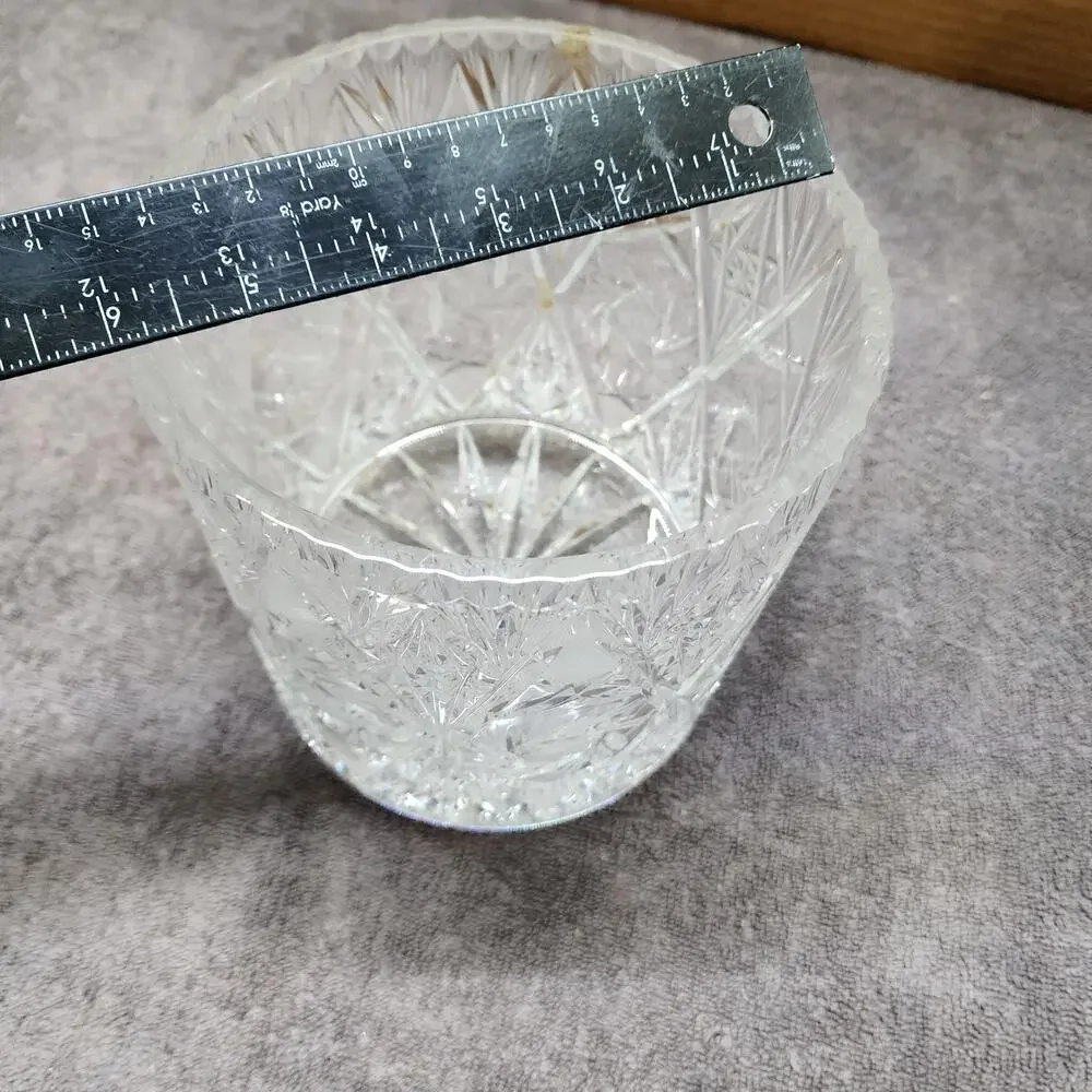 Heavy Cut Crystal dish no lid Vase Ice Buket Home Decor V